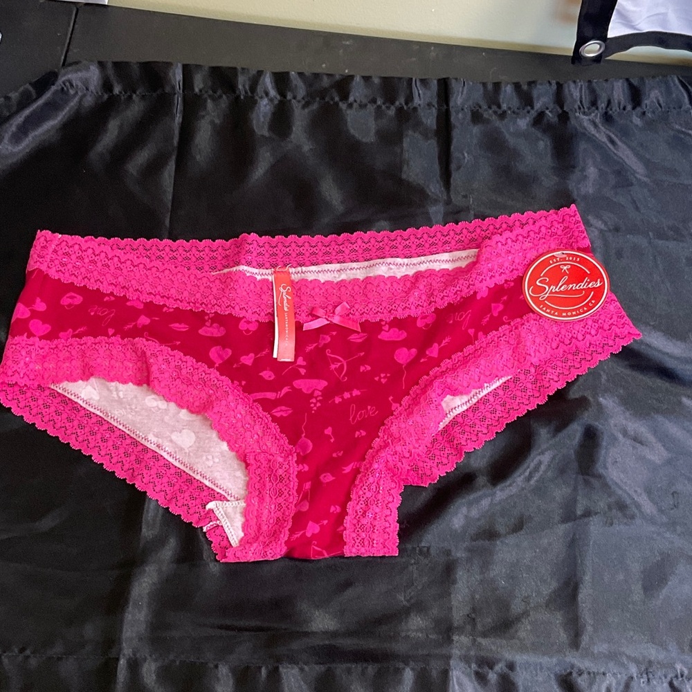 Splendid Pink Lace Trim Panties